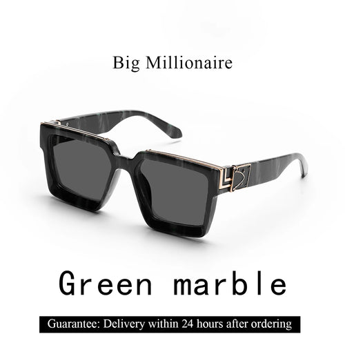 Ruiao Retro Black Millionaire Shades Luxury Sunglasses 2024 For Men