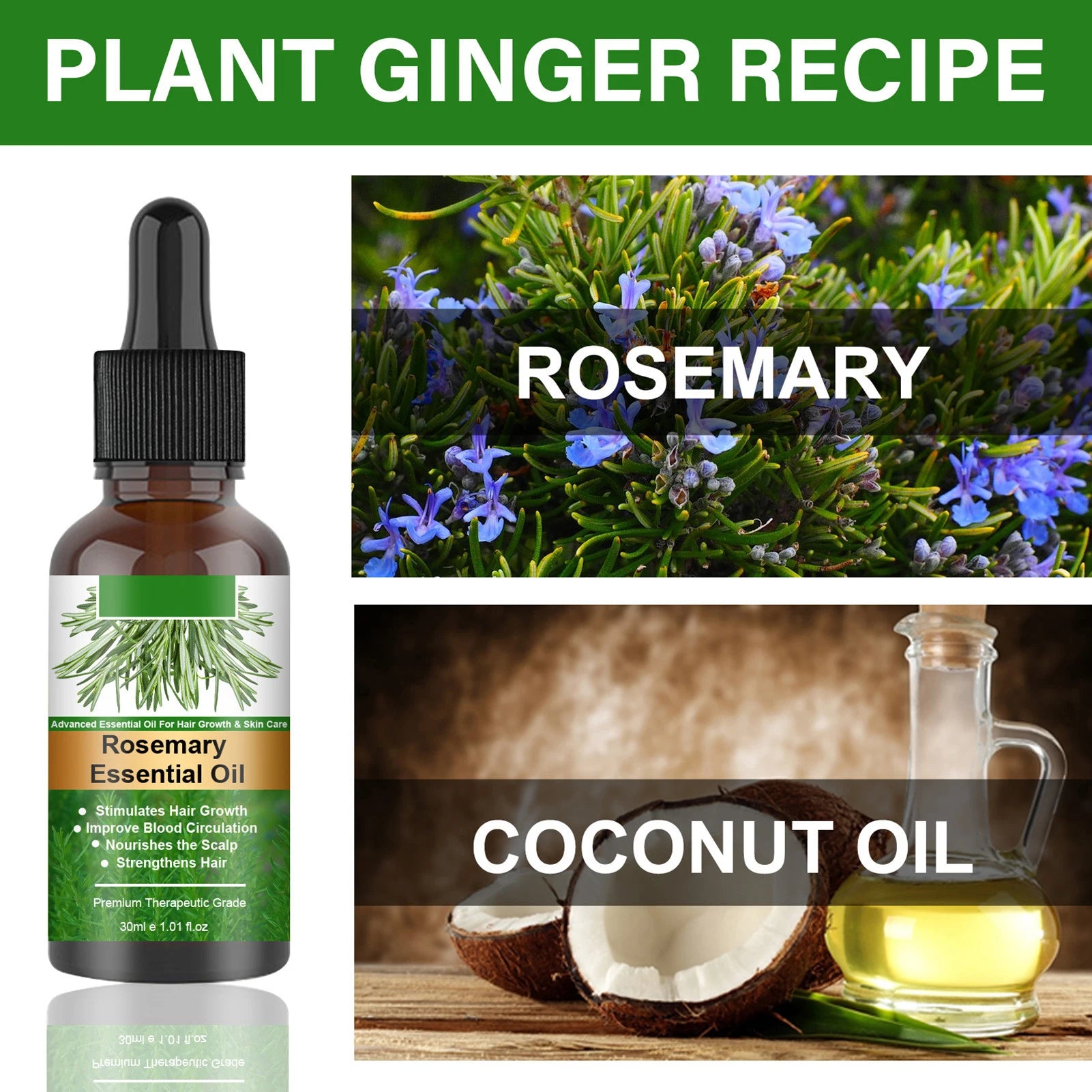 Rosemary Essentiall Oil Hair Growth Products Organic Hair Products Scalp Hair Strengthening Oil for Nourish Shiny Hair Healthy