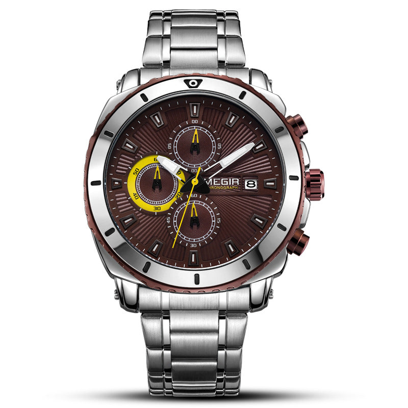 Business Sports Steel Band Quartz Watch For Men