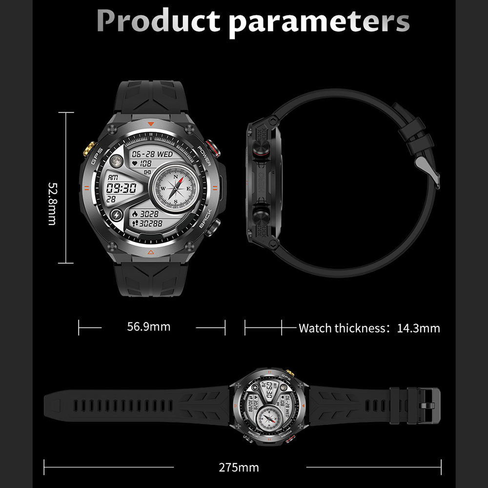 SENBONO GPS Smart Watch Men 1.45'' HD Screen Built-In GPS Altimeter