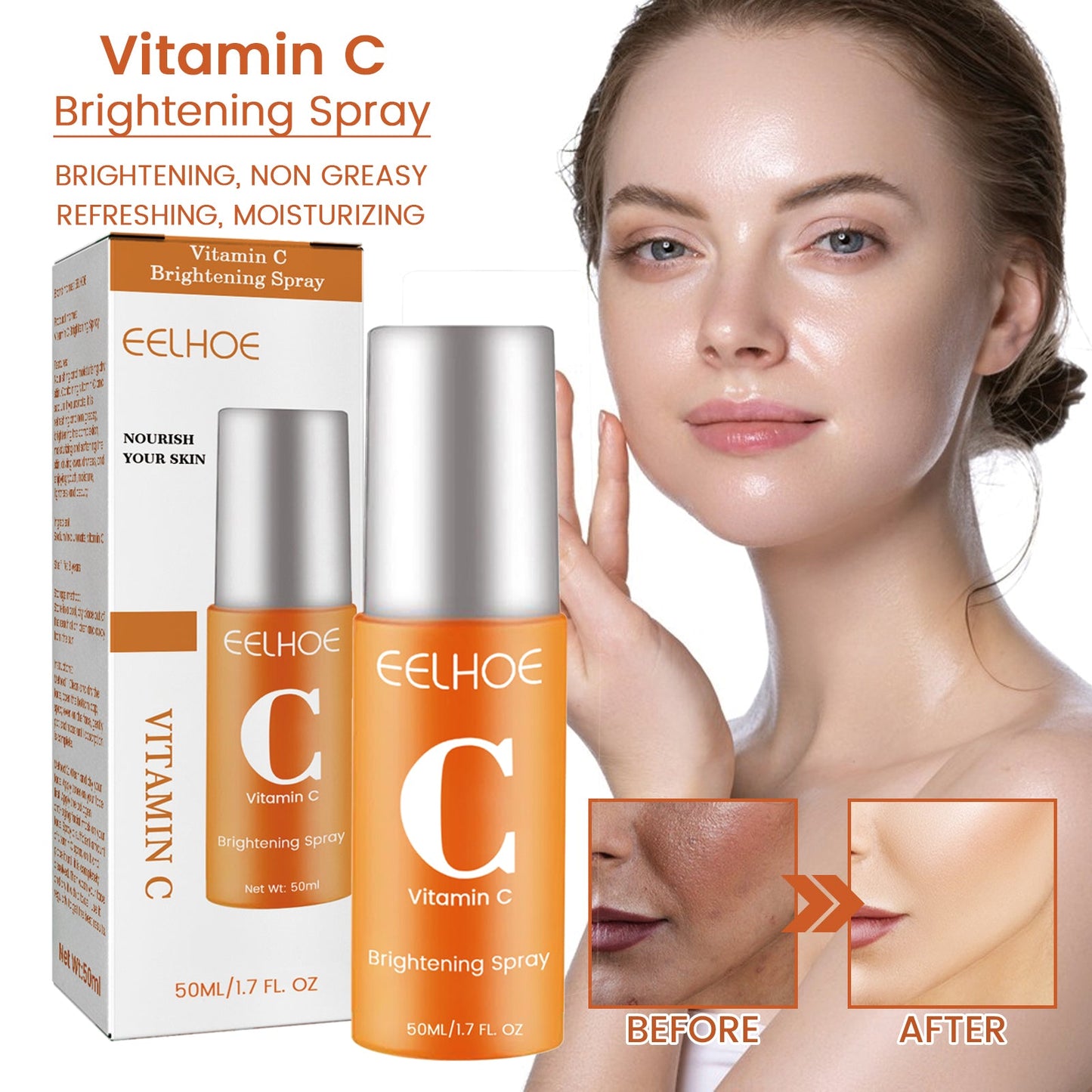 Vitamin C Moisturizing Spray Hydrates And Moisturizes Skin, Lightening