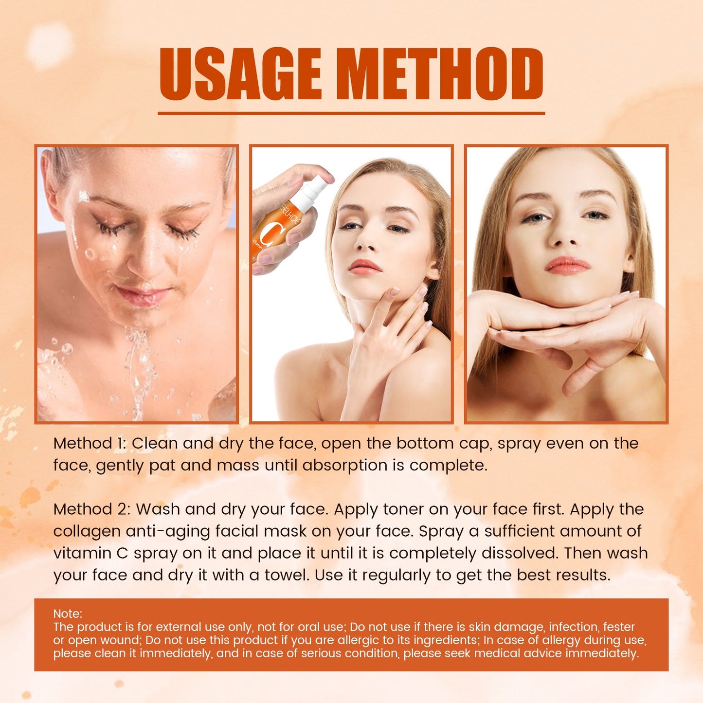 Vitamin C Moisturizing Spray Hydrates And Moisturizes Skin, Lightening