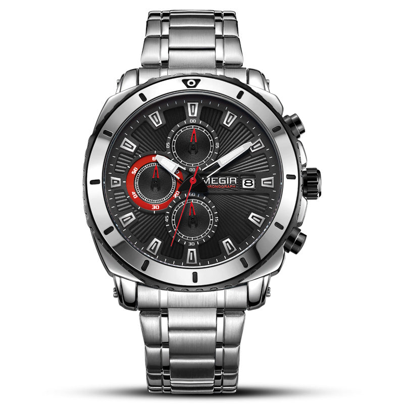 Business Sports Steel Band Quartz Watch For Men