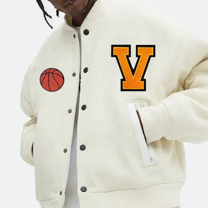 Custom Print Logo Bomber Jacket Baseball Jackets Vintage Leather Sleeve Varsity Jacket for Men 2025