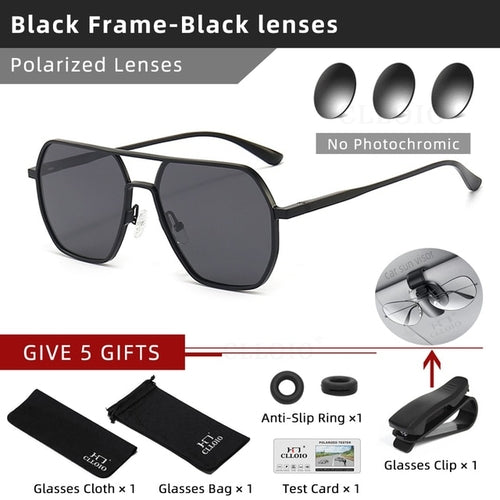 Clloio Night Vision Aluminum Photochromic Sunglasses Men Women
