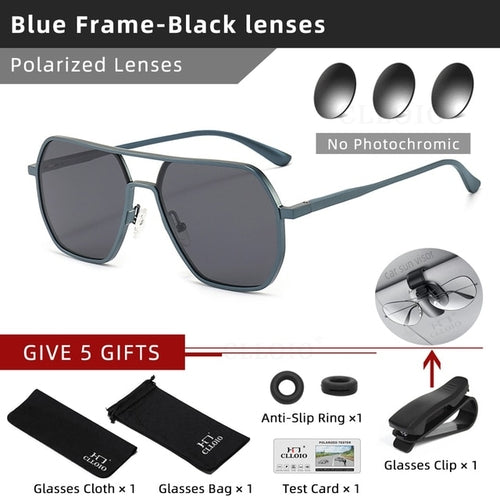 Clloio Night Vision Aluminum Photochromic Sunglasses Men Women