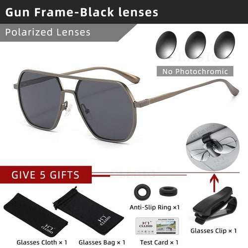 Clloio Night Vision Aluminum Photochromic Sunglasses Men Women