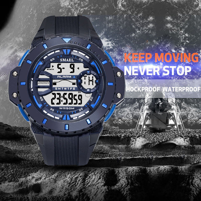 Mens Digital Wristwatches Waterproof Sport