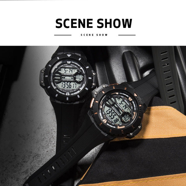 Mens Digital Wristwatches Waterproof Sport