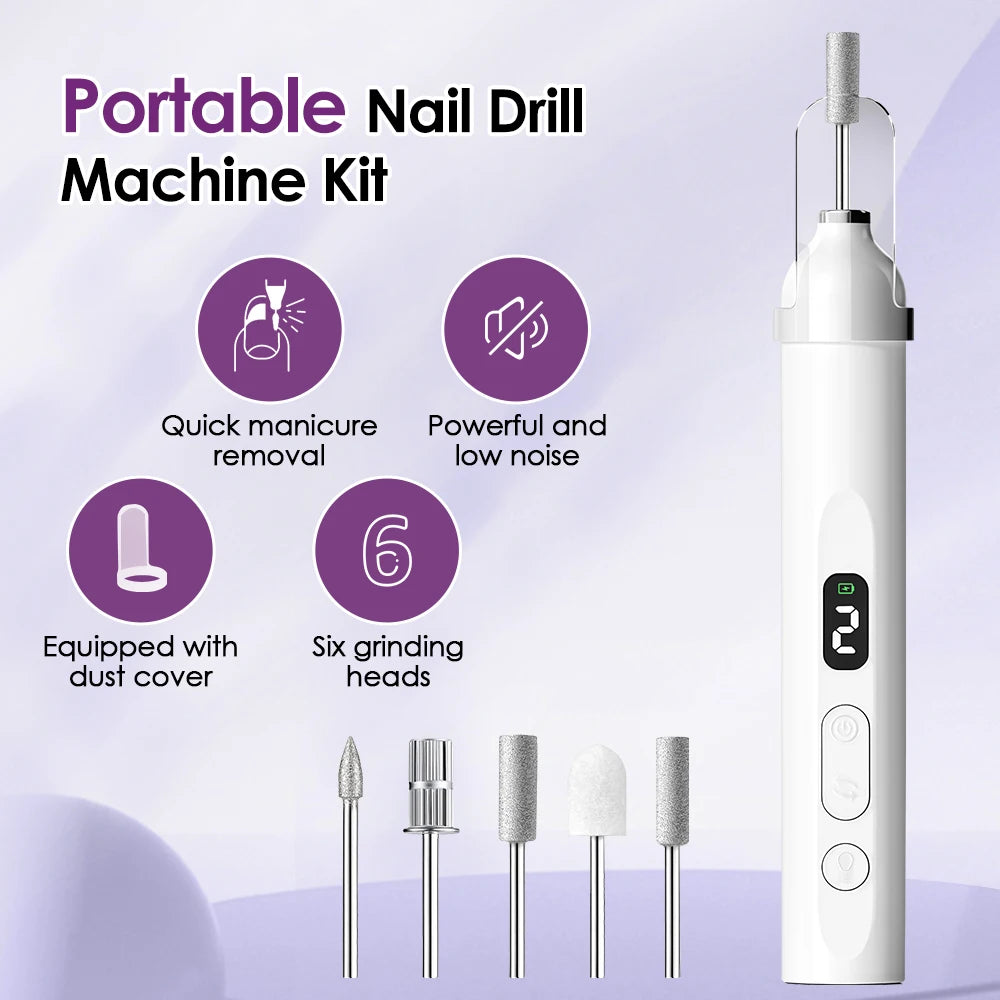 Electric Nail Polisher Drill Bits Set Nails Grinding Polishing Cuticle