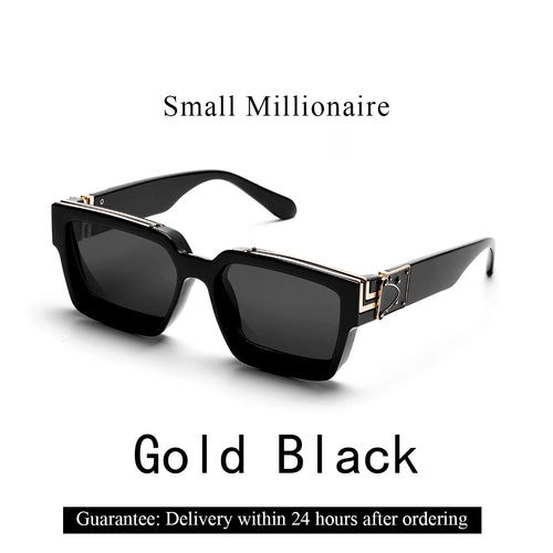 Ruiao Retro Black Millionaire Shades Luxury Sunglasses 2024 For Men