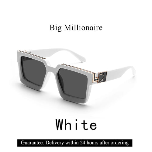Ruiao Retro Black Millionaire Shades Luxury Sunglasses 2024 For Men