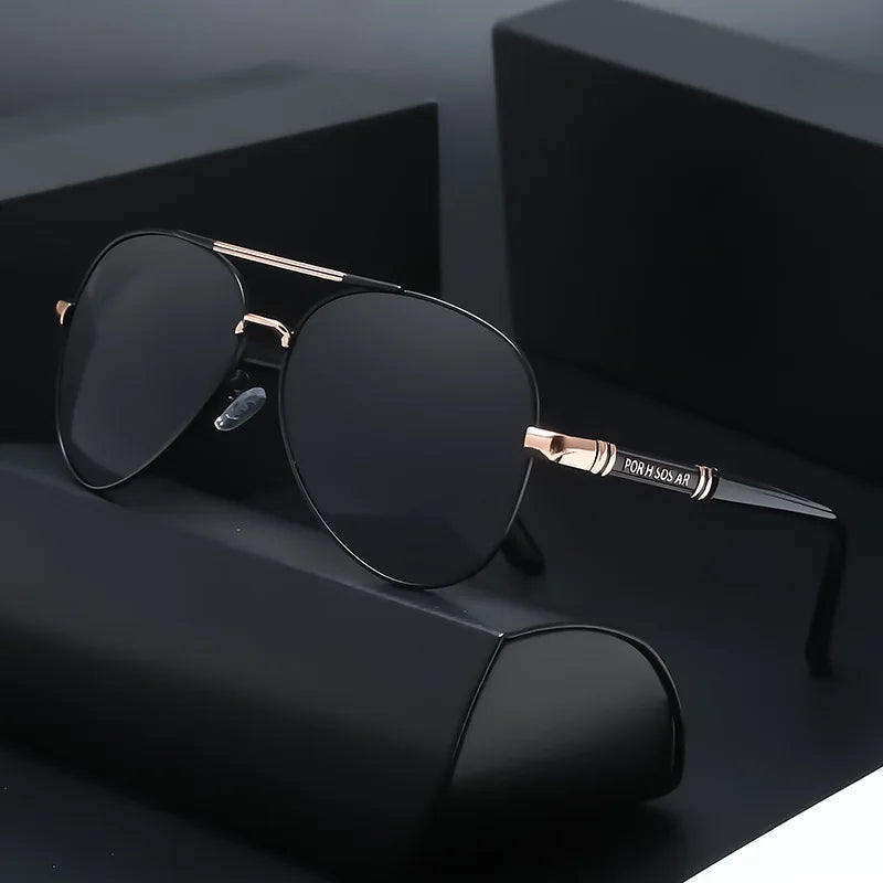 Polarized Sunglasses Men Metail Frame Quality Sun Glasses Brand Design