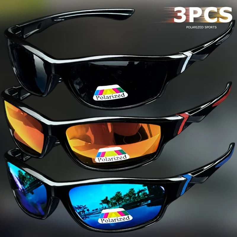 1/3PCS Vintage Sports Sunglasses Men Women Fishing Running Cycling