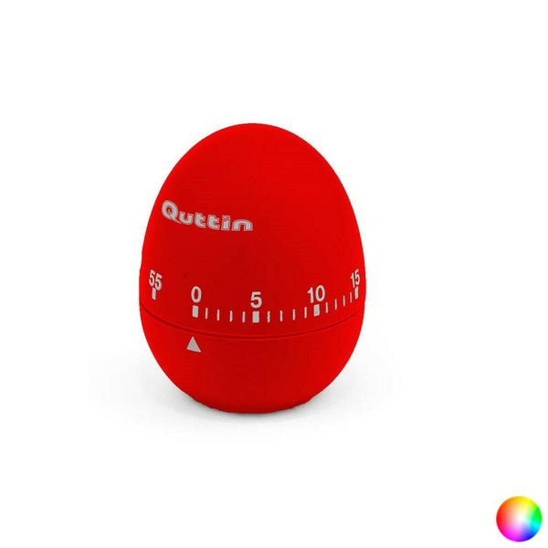 Red kitchen timer with 'Quttin' branding on a white background