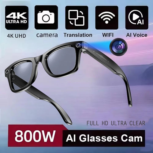 New 800W Camera AI Glasses Men Color-Changing Smart Translation
