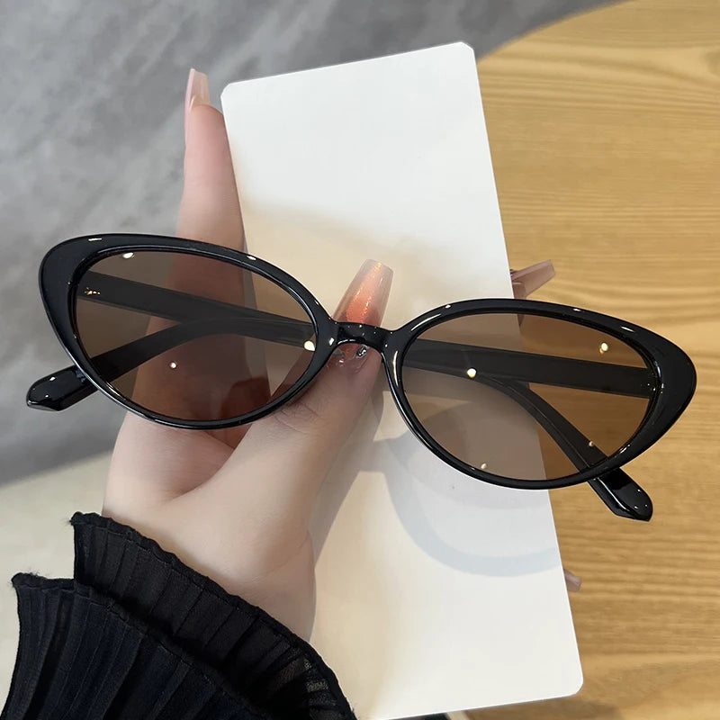 2pcs Retro Small Cat Eye Sunglasses for Women Men Rivet Design Fashion