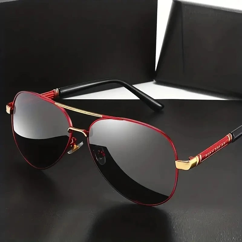 Polarized Sunglasses Men Metail Frame Quality Sun Glasses Brand Design