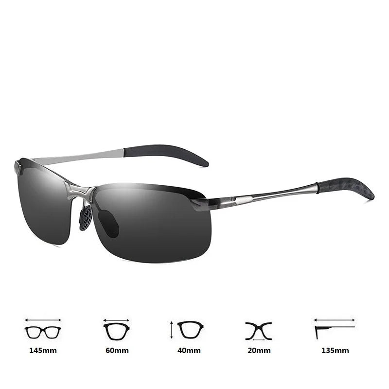 Classic Metal Men Polarized Sunglasses Fashion Driving Fishing Half