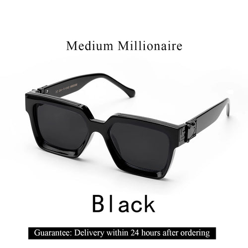 Ruiao Retro Black Millionaire Shades Luxury Sunglasses 2024 For Men