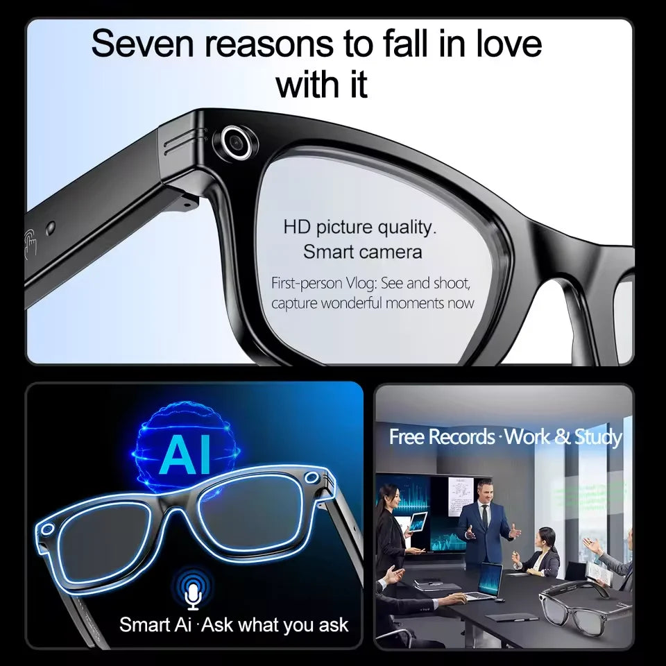 New 800W Camera AI Glasses Men Color-Changing Smart Translation