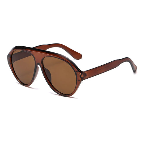Fashionable Large-frame Pilot Sunglasses With Sun Protection And Retro