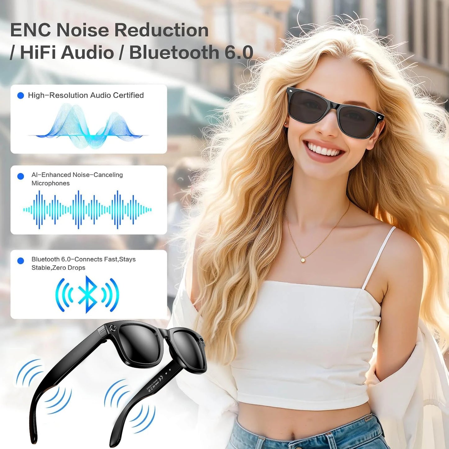 New 800W Camera AI Glasses Men Color-Changing Smart Translation