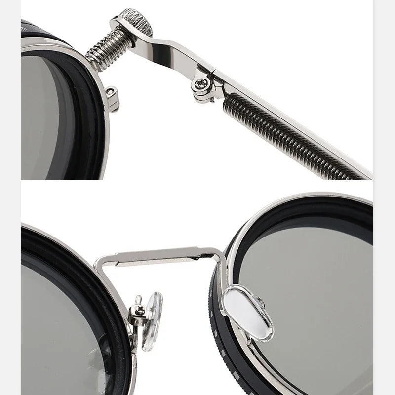Polarized Round Sunglasses Men ND9 Adjustable Dimming Sun Glasses