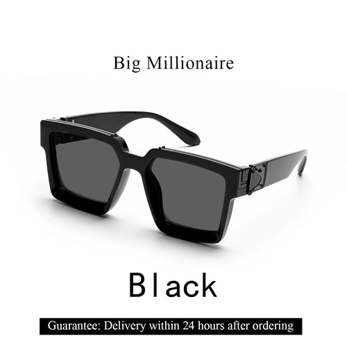 Ruiao Retro Black Millionaire Shades Luxury Sunglasses 2024 For Men