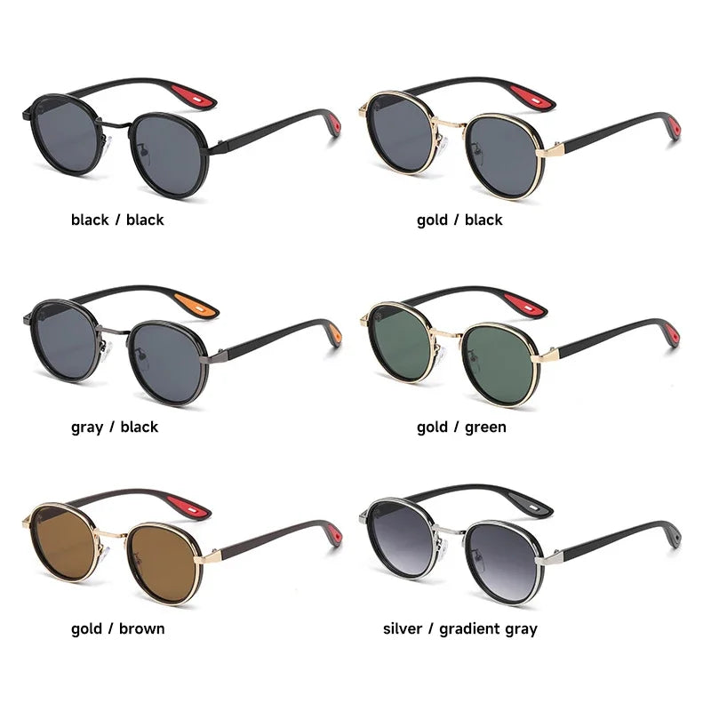 Round Retro Sunglasses Men UV400 Sunnies Women Brand Designer Sun