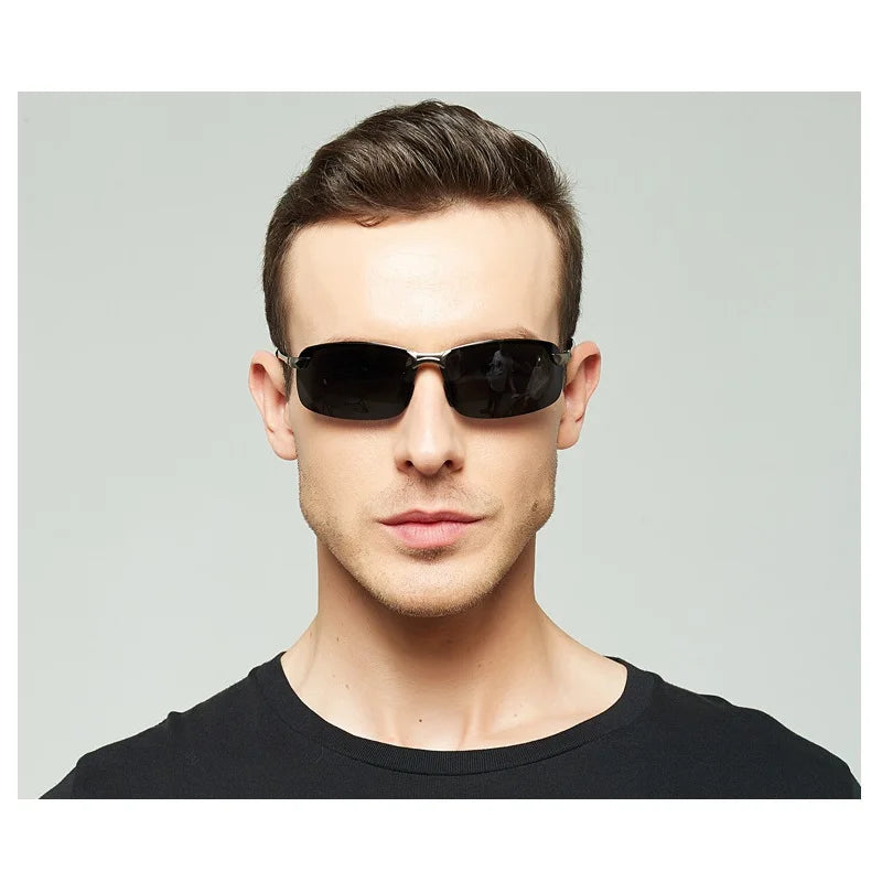 Classic Metal Men Polarized Sunglasses Fashion Driving Fishing Half