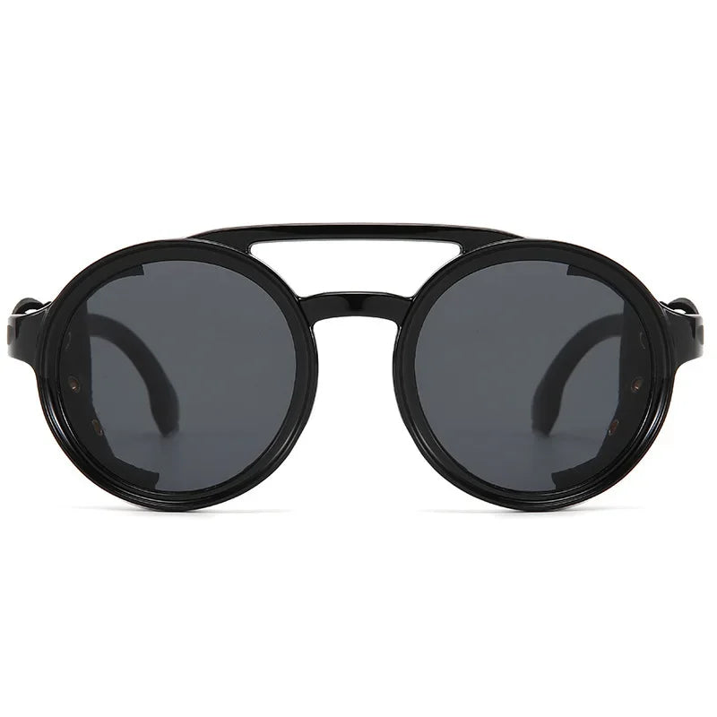 Retro Steampunk Sunglasses Men Women UV400 Round Punk Sun Glasses