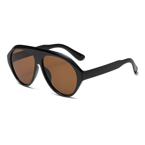 Fashionable Large-frame Pilot Sunglasses With Sun Protection And Retro