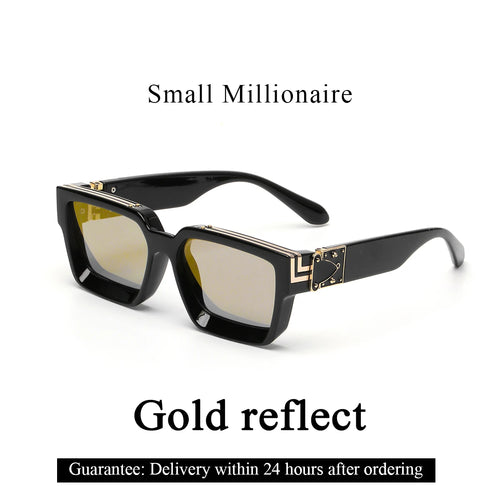 Ruiao Retro Black Millionaire Shades Luxury Sunglasses 2024 For Men