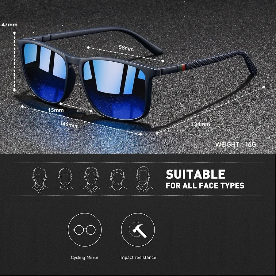 3 PCS Fashion Vintage Check Square Sunglasses Men WomenDriving Fishing
