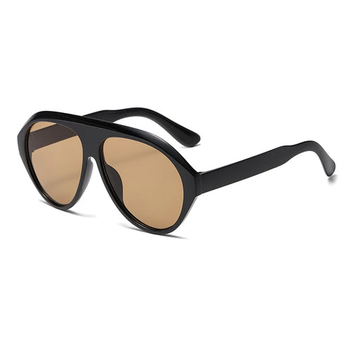 Fashionable Large-frame Pilot Sunglasses With Sun Protection And Retro