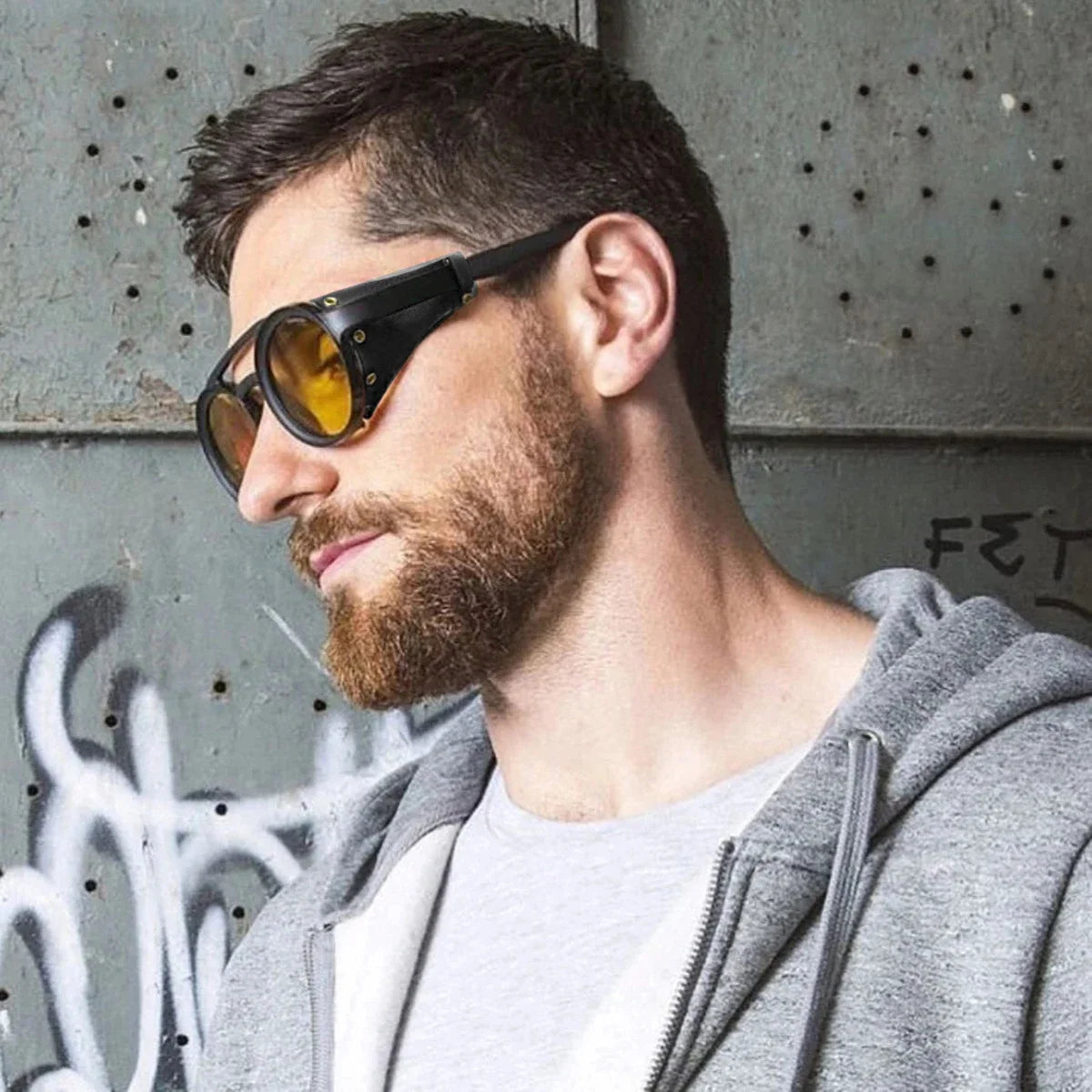 Retro Steampunk Sunglasses Men Women UV400 Round Punk Sun Glasses