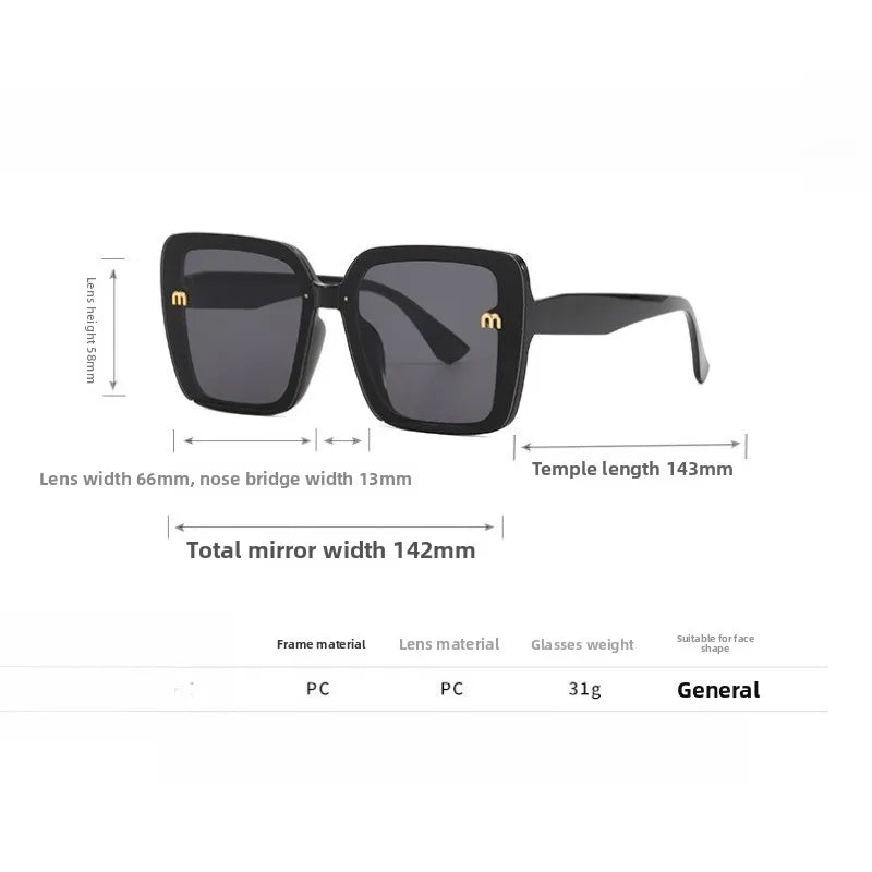 New Hot Sale Fashion Men's Rectangular Letter Design Retro Sun Glasses