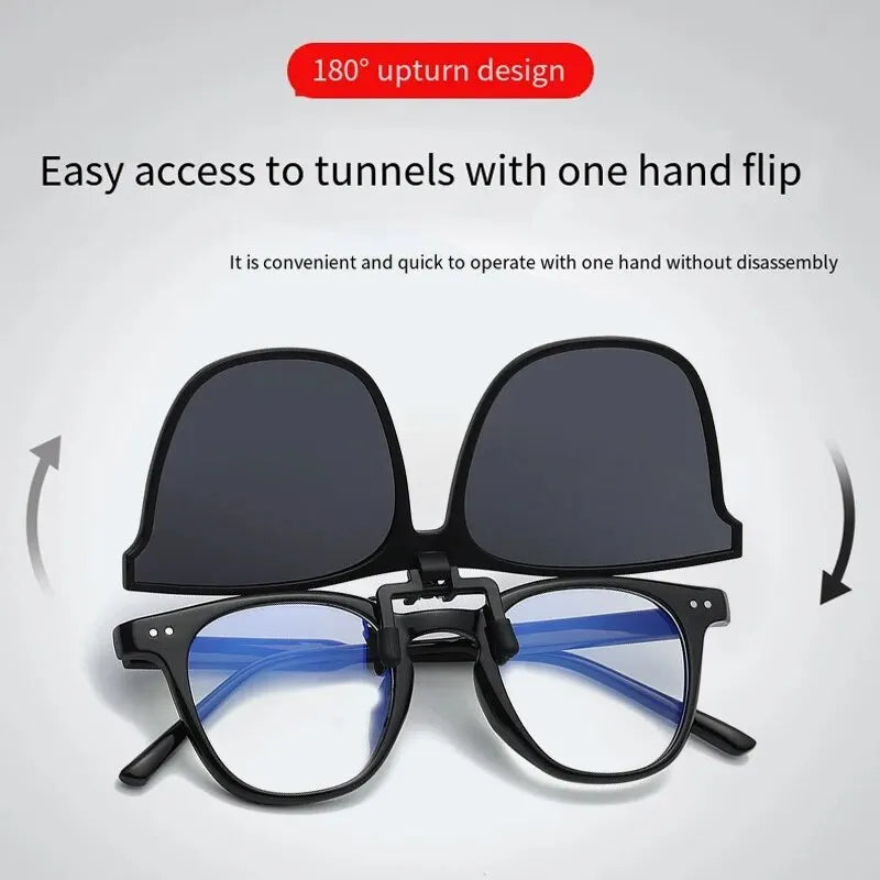 Polarized Clip On Sunglasses Men Photochromic Car Driver Goggles Night