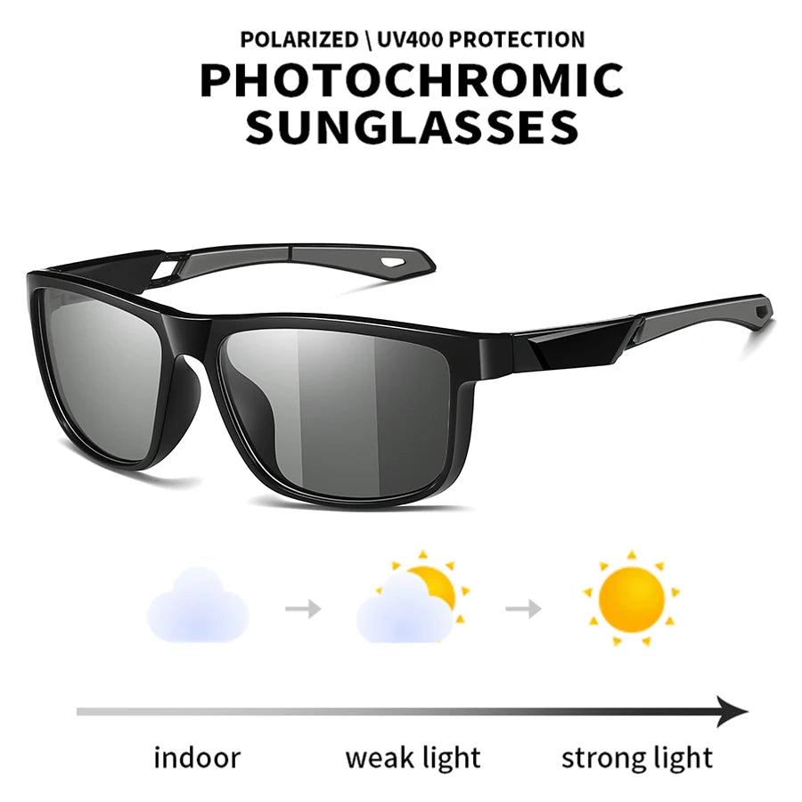 Photochromic Polarized Sports Vintage Sunglasses Men Women Fishing