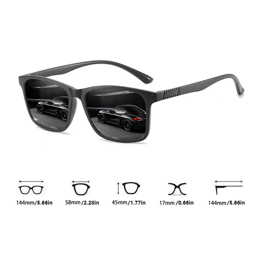 6 PCS Fashion Vintage Check Square Sunglasses Men Women Fishing