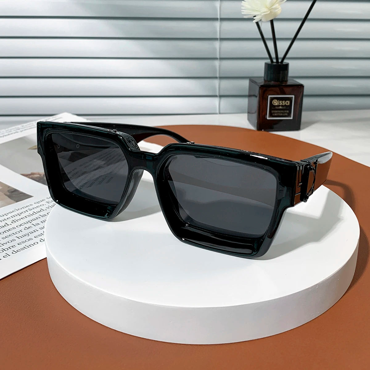Ruiao Retro Black Millionaire Shades Luxury Sunglasses 2024 For Men