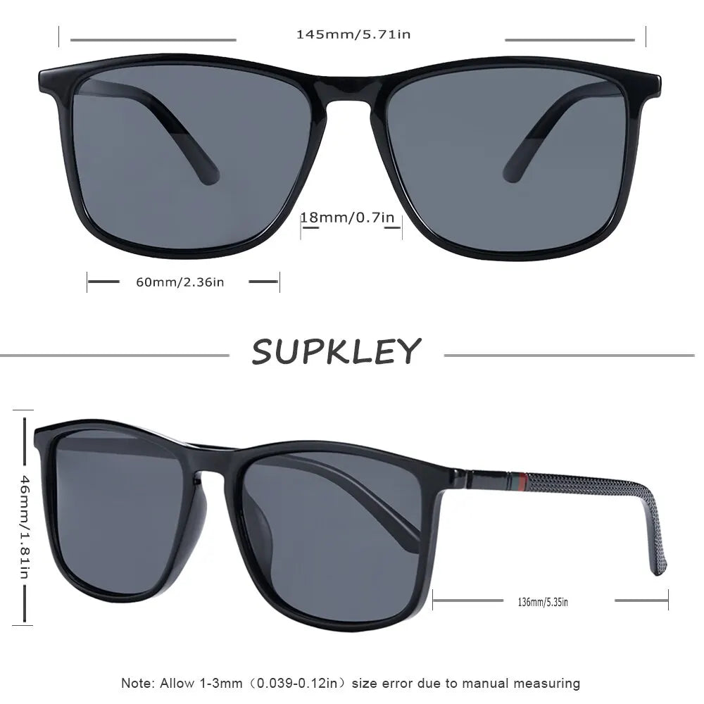 SUPKLEY Sports Sunglasses for Men Polarized Comfortable Wear Square