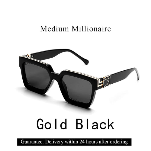 Ruiao Retro Black Millionaire Shades Luxury Sunglasses 2024 For Men