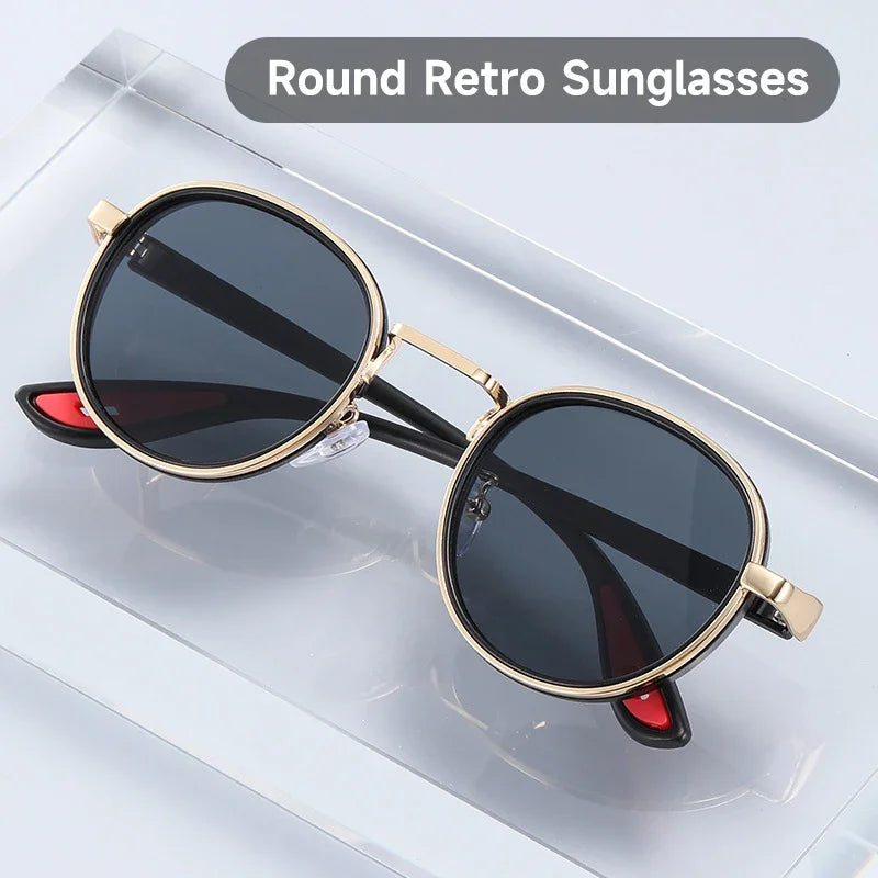 Round Retro Sunglasses Men UV400 Sunnies Women Brand Designer Sun