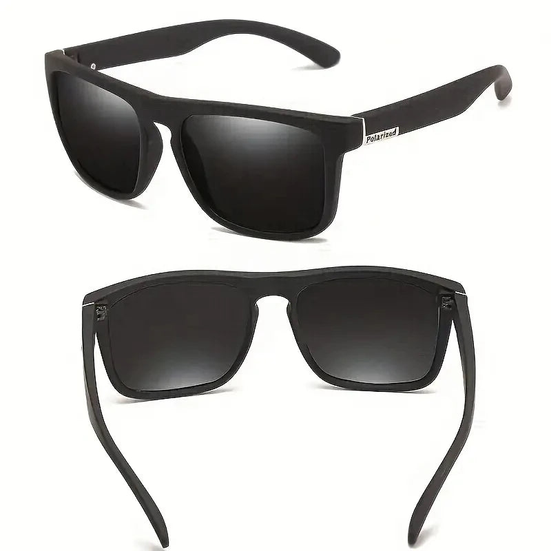 2PCS Fashion Square Polarized Sunglasses Men Vintage Plastic Male Sun