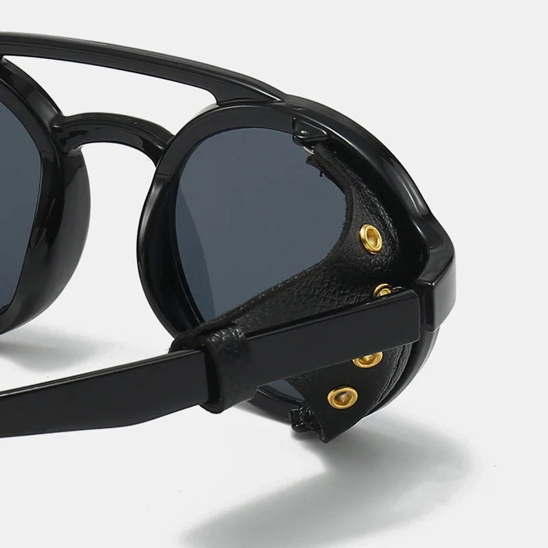 Retro Steampunk Sunglasses Men Women UV400 Round Punk Sun Glasses