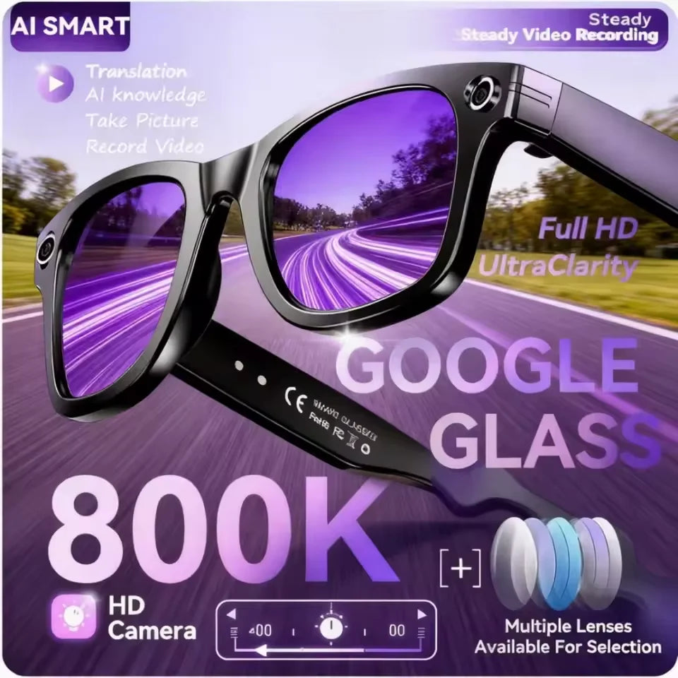 New 800W Camera AI Glasses Men Color-Changing Smart Translation