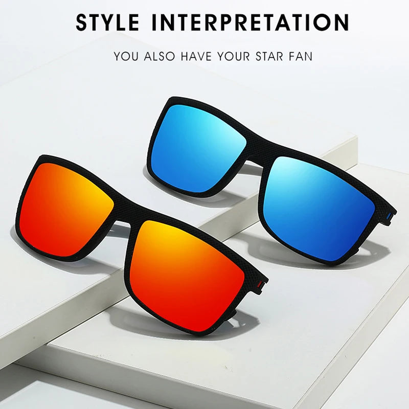 Square Polarized Sunglasses for Men and Women Lightweight Frame Sun