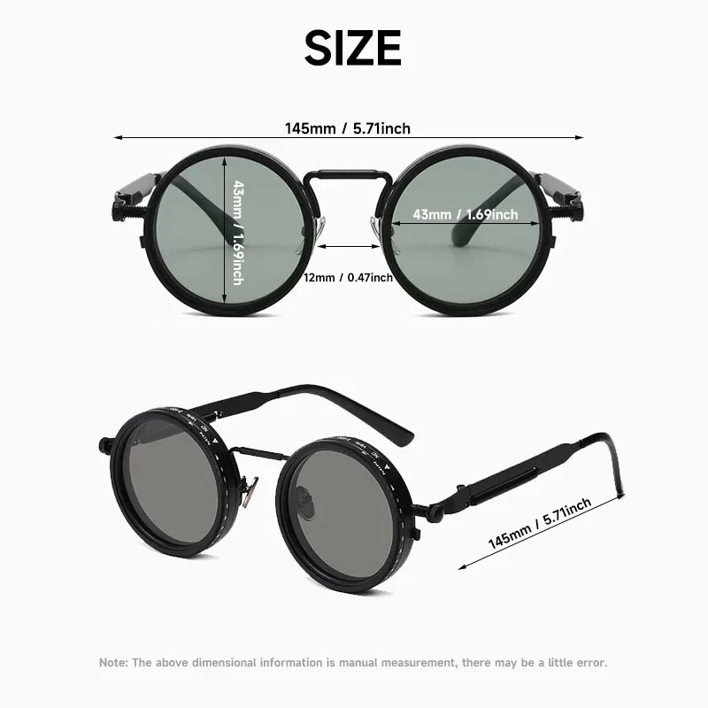 Polarized Round Sunglasses Men ND9 Adjustable Dimming Sun Glasses